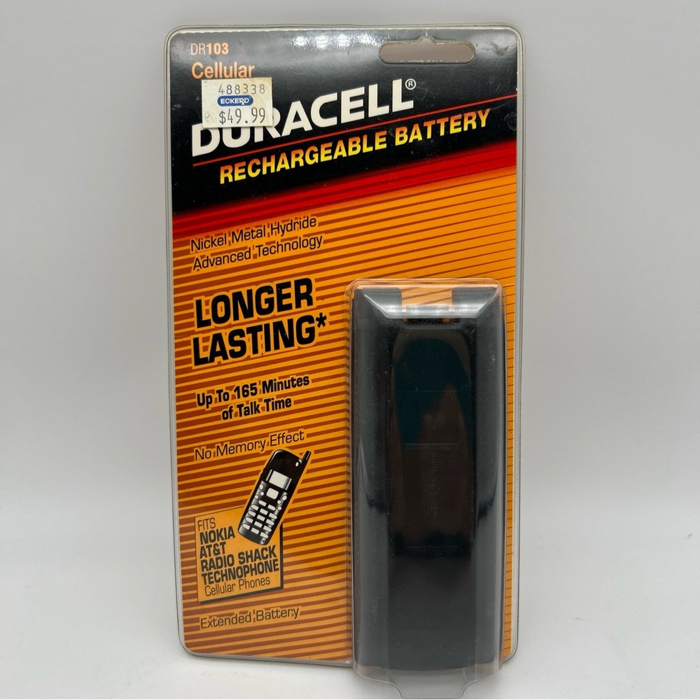 Vintage Duracell Rechargable Cellular Battery DR 103 Fits Nokia,At&T,Radio Shack